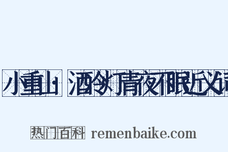 小重山·酒冷灯青夜不眠近义词是什么意思的图片